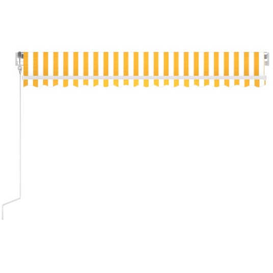 vidaXL Automatisk markise med vindsensor og LED 400x300 cm gul/hvit