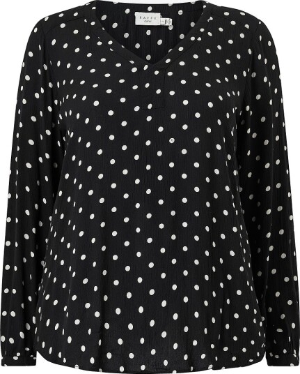 KAFFE Curve Bluse kcAmi LS Blouse Printed Svart