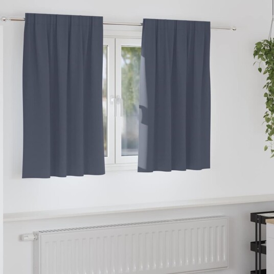 vidaXL Mørkleggende Gardiner med Ringer 2 pcs Antrasitt 140 x 140 cm