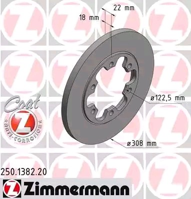 Bremseskive ZIMMERMANN 250.1382.20
