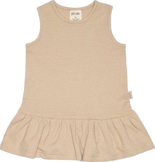Petit Piao Kjole Vaffel Dark Sand Petit Piao 5 år 110 Kjole Beige
