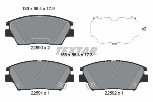 Bremseklosser TEXTAR 2259001 Bremseklosser TEXTAR 2259001
