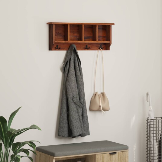 vidaXL Henger Brun 70 x 11 x 27 cm Massiv Mahogni Tre