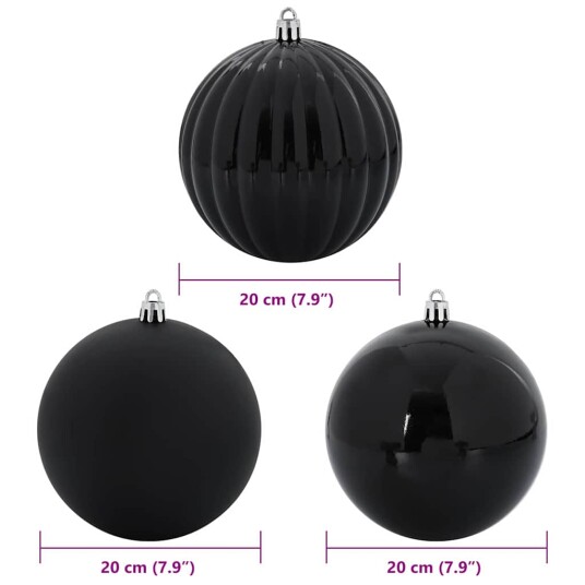  Julekule Sett 4 pcs Svart Plast