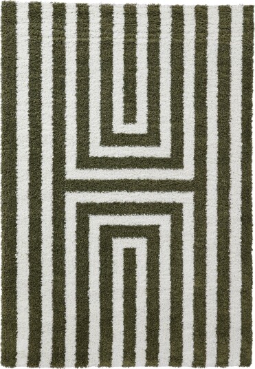 Ryetepper Imilchil hvit/grønn Størrelse: 160 x 230 cm
