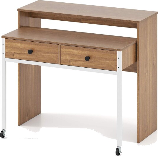 Utvidbart skrivebord med skuffer og hjul – plassbesparende design