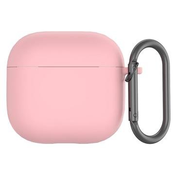 AirPods 4 Silikondeksel med Karabinkroken   Rosa