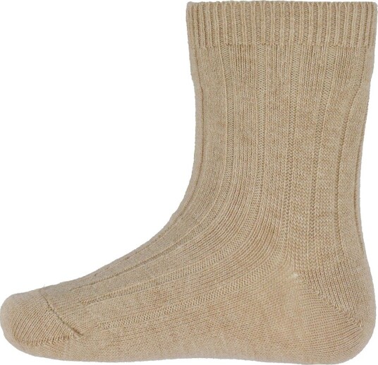 Condor Sokker - Rib - Lys Brun Melert - Condor - 6-12 md - Sokker Beige - 62-80