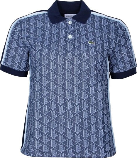 Lacoste Monogram Jacquard Polo Shirt   Blue   36