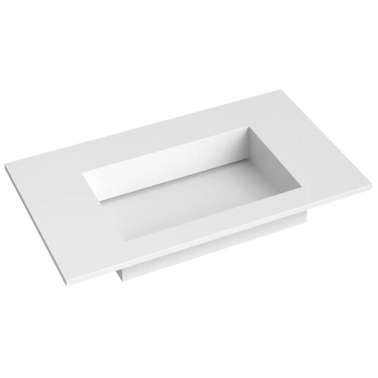 Korsbakken Corian Med Flat Bunn Uten Kranhull Hvit Matt 80cm