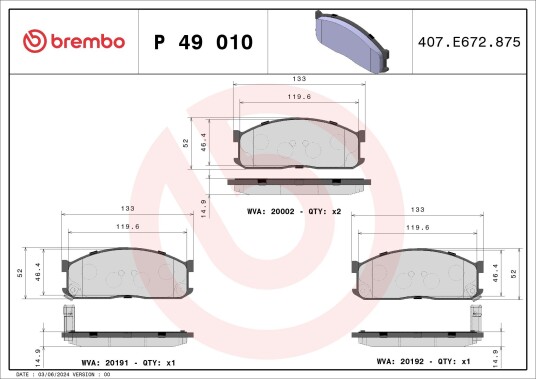Bremseklosser BREMBO P 49 010