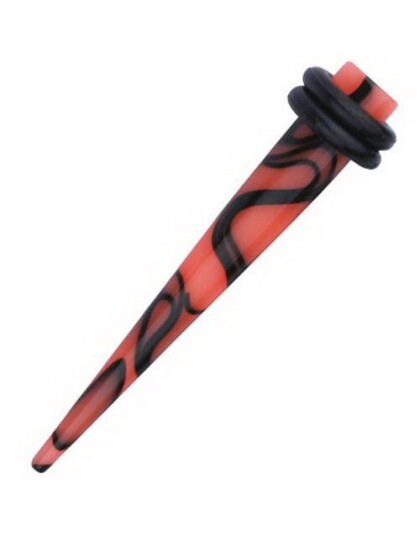 Spike Expander Orange og Svart Akryl Piercing 5 x 37 mm
