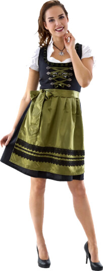 Hisab Joker Oktoberfest Dirndl Svart Olivengrønn Kostyme 40 97984-40