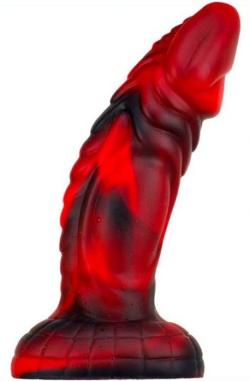 Monster Dildo Squax Black-Red 18 cm
