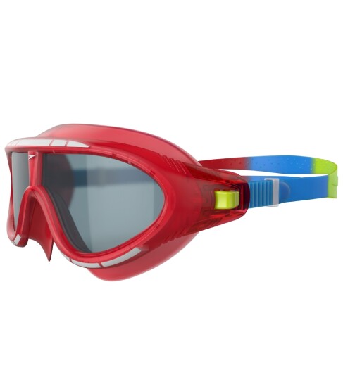 Speedo dykkerbriller til barn - Rift - Rød/lyseblå/grønn (Smoke glas)