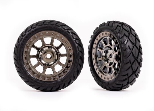 Traxxas 2479T Tires & Wheels Anaconda / Black Chrome 2.2" 2WD Fr Traxxas 2479T Tires & Wheels Anaconda / Black Chrome 2.2" 2WD Fr