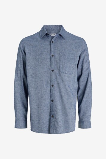 Jack & Jones - Skjorte jjeClassic Melange Shirt L/S - Blå