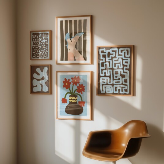 Blue & brown bold Plakat / 40x40