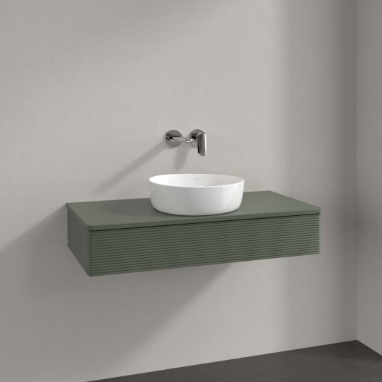Villeroy & Boch Antao Servantskap med 1 skuff 100x50x19 cm m/lys Grønn Matt Villeroy & Boch Antao Servantskap med 1 skuff 100x50x19 cm m/lys Grønn Matt