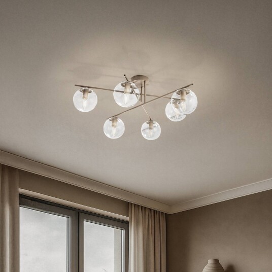 Taklampe Zoe Domiluce dimbar Krem / amber Stue / spisestue Metall
