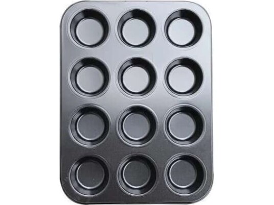 TRITON Kakebrett for 12 muffins Sort non stick 35 cm