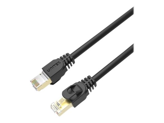 Unitek Koblingskabel Rj-45 Hann Til Rj-45 Hann 3 M 6.8 Mm Skjermet Beskyttet Tvunnet Parkabel Sttp Cat 7 Formstøpt Uten Hindringer Svart