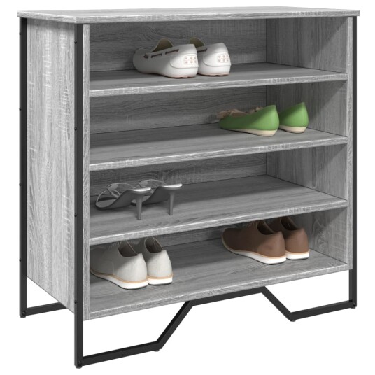  Skohylle grå sonoma 80x38x78 cm konstruert tre