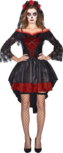 Riethmüller Day of The Dead Dame Kostyme Medium Large 9910573