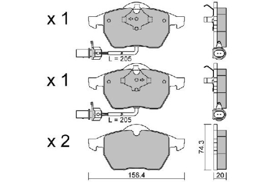 Bremseklosser AISIN BPVW 1014