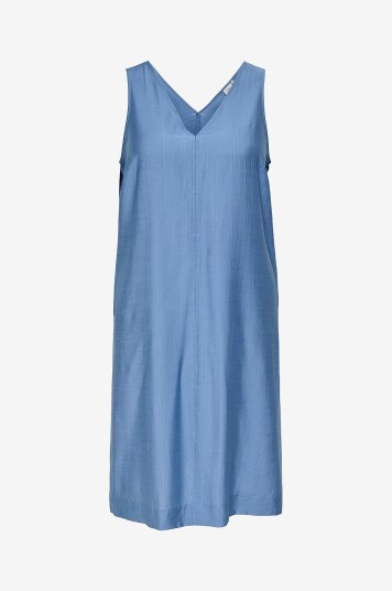 Only Carmakoma Kjole carJoanna S/L V neck Calf Dress Wvn Blå