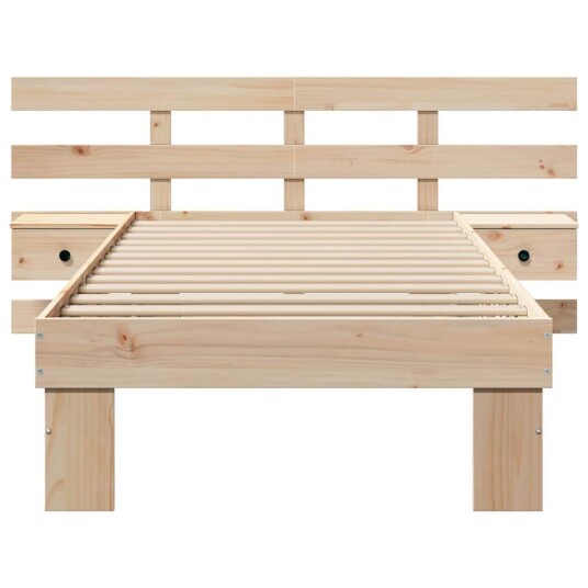  Sengestamme med hodegjerde Brun 100 x 200 cm Heltre furu