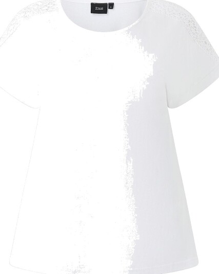 Zizzi Topp Mkamia S/S Loose Tee Hvit