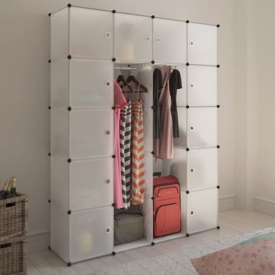vidaXL Modulært skap med 14 deler, hvit 37 x 146 x 180,5 cm