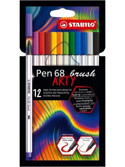 STABILO Pen 68 ARTY carton pack of 12 brush pens STABILO Pen 68 ARTY carton pack of 12 brush pens