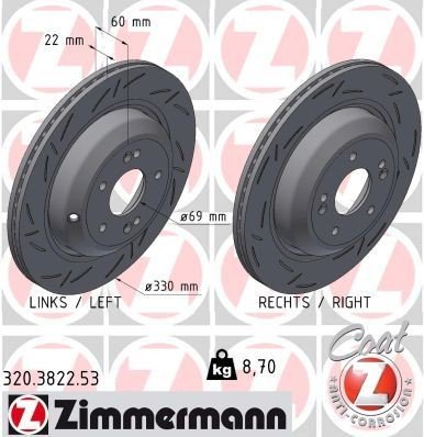 Bremseskive ZIMMERMANN 320.3822.53