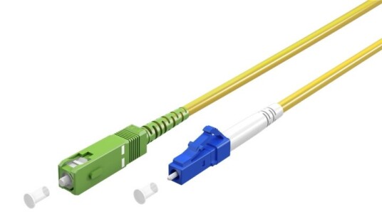 Goobay 20m Fiberoptisk kabel OS2 SC-APC til LC Gul (Simplex), halogenfri