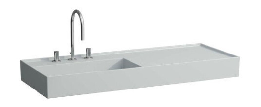 Kartell Laufen servant, 120x46 cm, venstre, matt grå