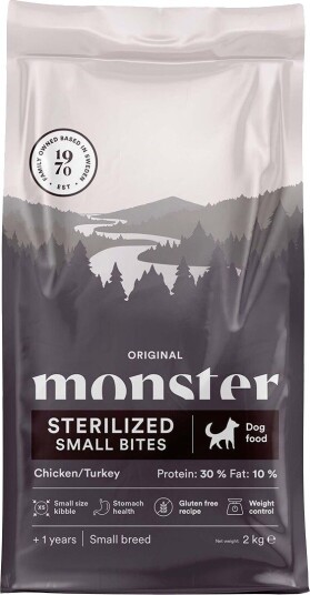 Monster Pet Food Adult Original Dog Sterilized Small Bites Tørrfôr til Hund Chicken Turkey Monster Pet Food Adult Original Dog Sterilized Small Bites Tørrfôr til Hund Chicken Turkey