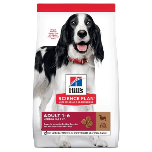 Hill's Adult Medium Lam og Ris 12KG - Tørrfôr for sunn hud og pels