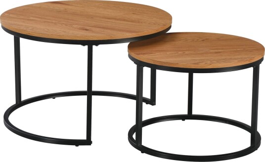 Alex settbord 76 cm rundt - Eik/Svart Alex settbord 76 cm rundt - Eik/Svart
