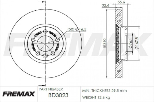 Bremseskive FREMAX BD-3023