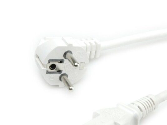Value Power Cable Straight Iec Conncector White 1.8 M