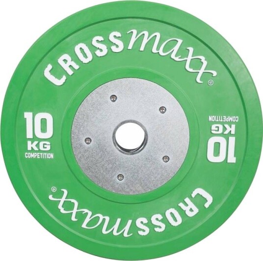 Crossmaxx Competition vektskive 10 kg grønn. Av vulkanisert gummi slitesterk kvalitet. Til vektløfting crossfit og funksjonell trening Crossmaxx Competition vektskive 10 kg grønn. Av vulkanisert gummi slitesterk kvalitet. Til vektløfting crossfit og funksjonell trening