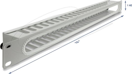 Delock Rack Kabelhåndteringsrutepanel Med ÅpningsOg Kantbeskyttelse Grå Ral 7035 1U 19" 67278