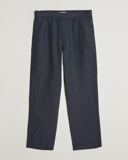 Samsøe Samsøe Jabari Linen Drawstring Trousers Salute Navy