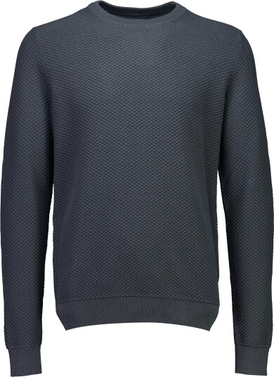 Lindbergh Structure O Neck Knit   GRANITE GREEN   S