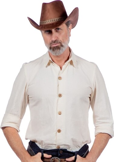 Wilbers & Wilbers Autentisk Western Skjorte Herre Naturhvit 58 330451-H-058