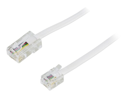 Deltaco Telefonkabel RJ-45 til RJ-11 1 m Hvit Deltaco Telefonkabel RJ-45 til RJ-11 1 m Hvit