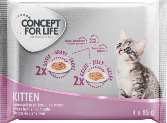 Concept For Life Våtfôr Prøvepakke Kitten 4 X 85 G