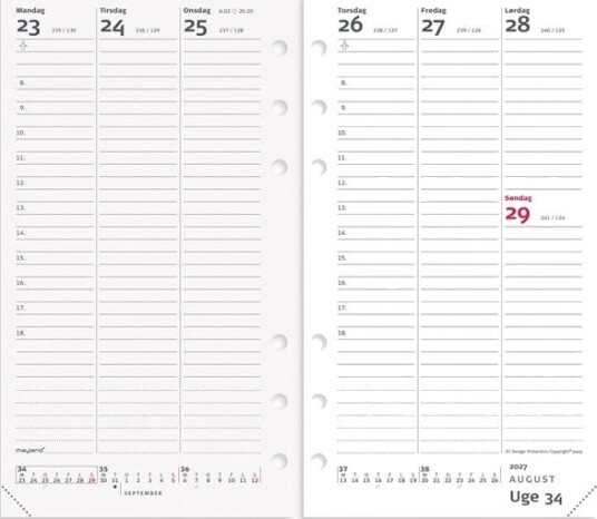 Mayland System PP ugekalender hjformat REFILL 2027
